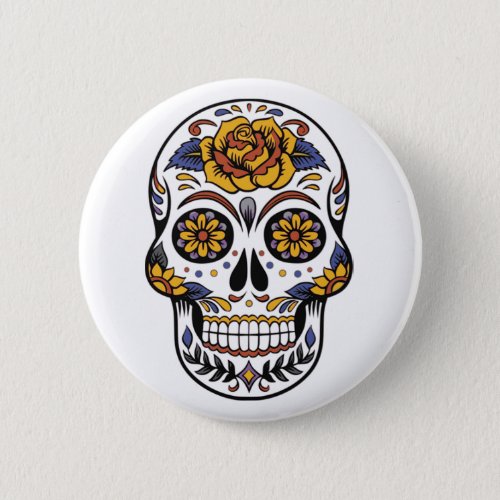 Mexican Halloween Mask Pin Button