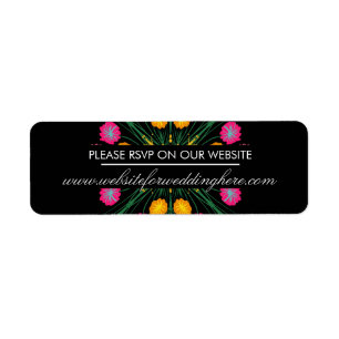 Mexican Hand Drawn Floral Spanish Website RSVP Label