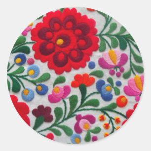 Mexican Hand Embroidery Flowers Envelope 20 Seals