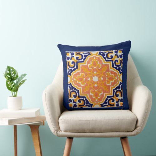 Mexican Hand Painted Tile Sofa Pillow