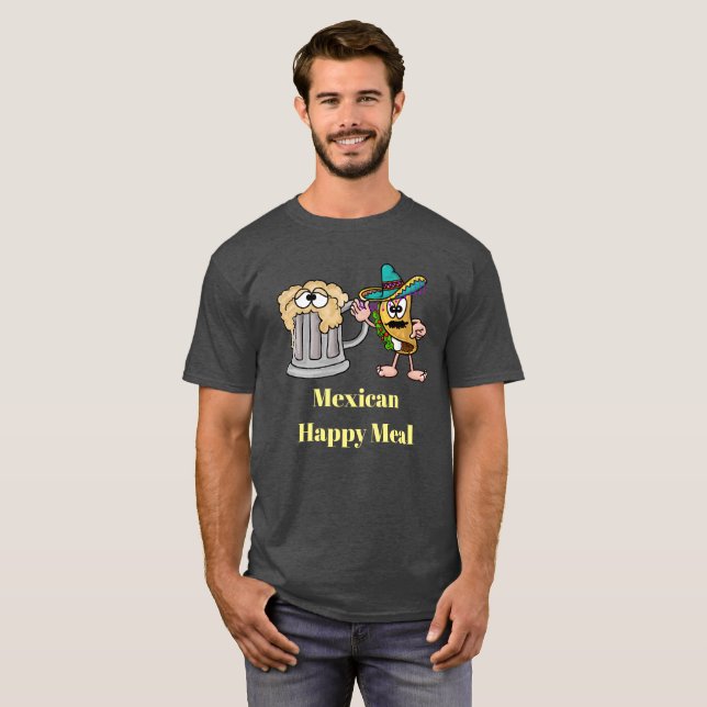 Mexican Happy Meal Taco and Beer T-shirt (Front Full)