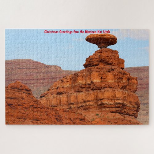 Mexican Hat Mountain Sculpture Utah Jigsaw Puzzle