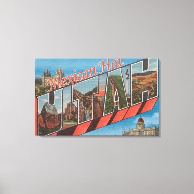 Mexican Hat, Utah - Large Letter Scenes Canvas Print (Front)