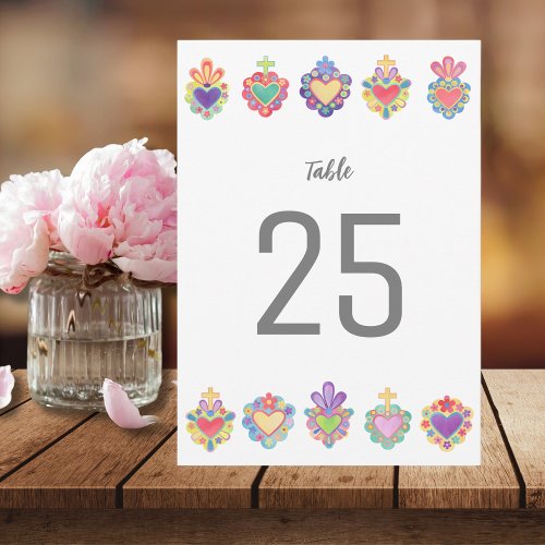 Mexican heart sacred heart table number