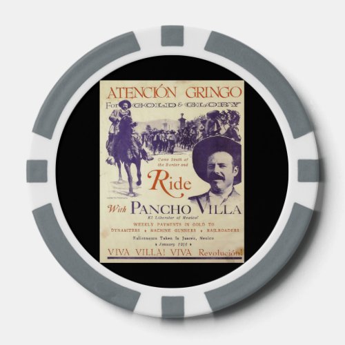 Mexican Hero General Pancho Villa Poker Chips