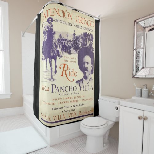 Mexican Hero General Pancho Villa Shower Curtain