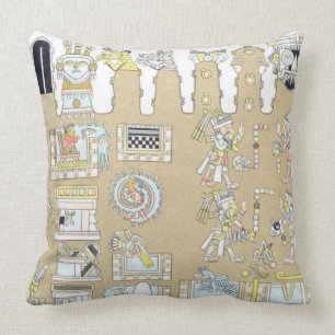 Mexican Hieroglyphics, from 'Vues des Cordillieres Throw Pillow