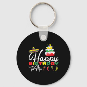 Mexican Holliday Sombrero Cute Cake Happy Birthday Keychain
