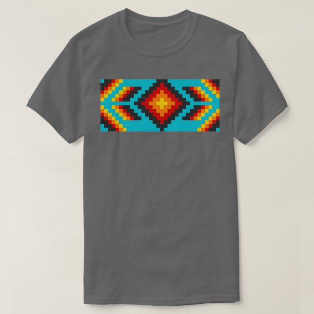 Mexican Huichol Pattern  T-Shirt (Design Front)