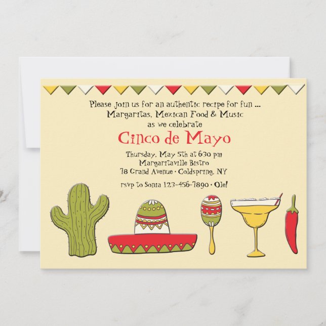 Mexican Icons Cinco de Mayo Invitation (Front)