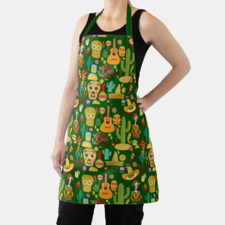Mexican Icons Pattern Apron