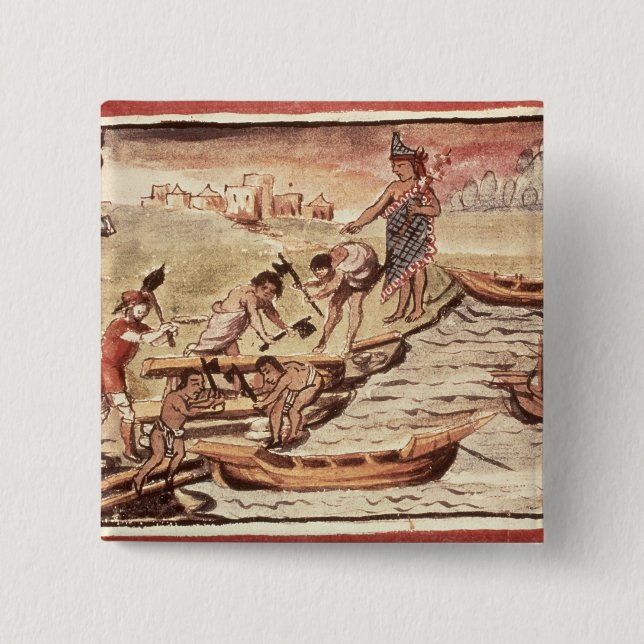 Mexican Indian boatbuilders Button (Front)