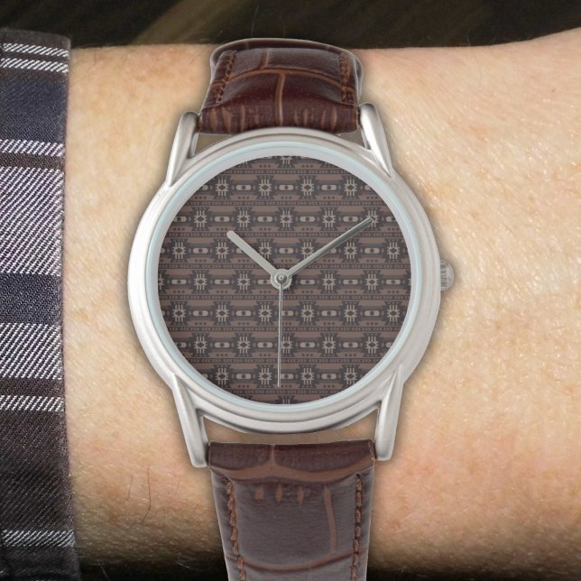 Mexican inspired Pattern in Brown Watch (Creator Uploaded)