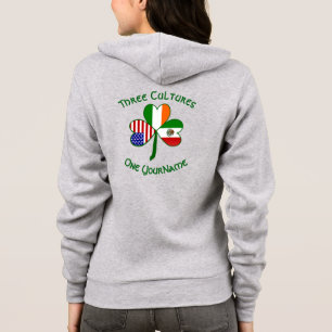 Mexican Irish American Flag Shamrock Personalized Hoodie