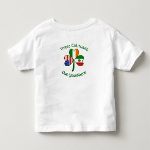 Mexican Irish American Flag Shamrock Personalized  Toddler T-shirt
