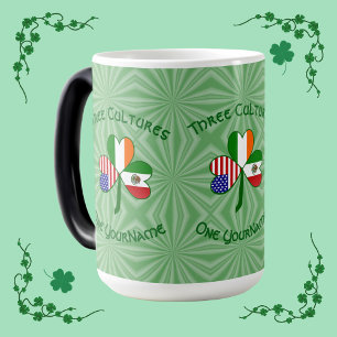 Mexican Irish American Shamrock Flag Color Morph Mug