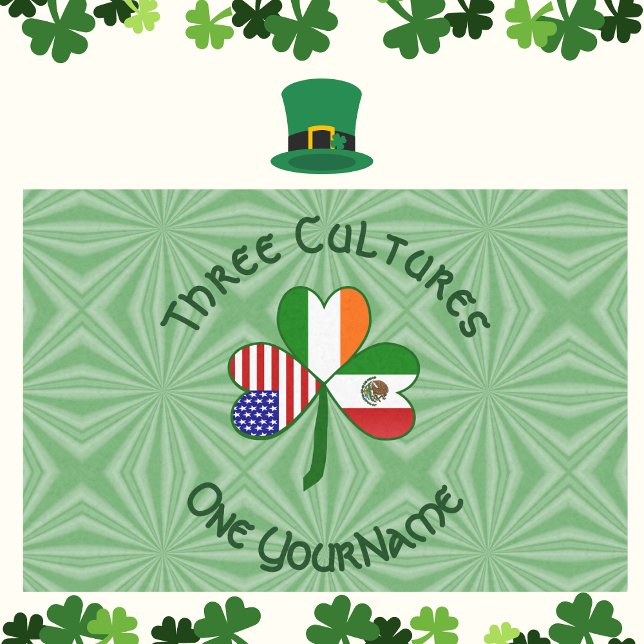 Mexican Irish USA Flags Shamrock Personalized  Tissue Paper (Creator Uploaded)