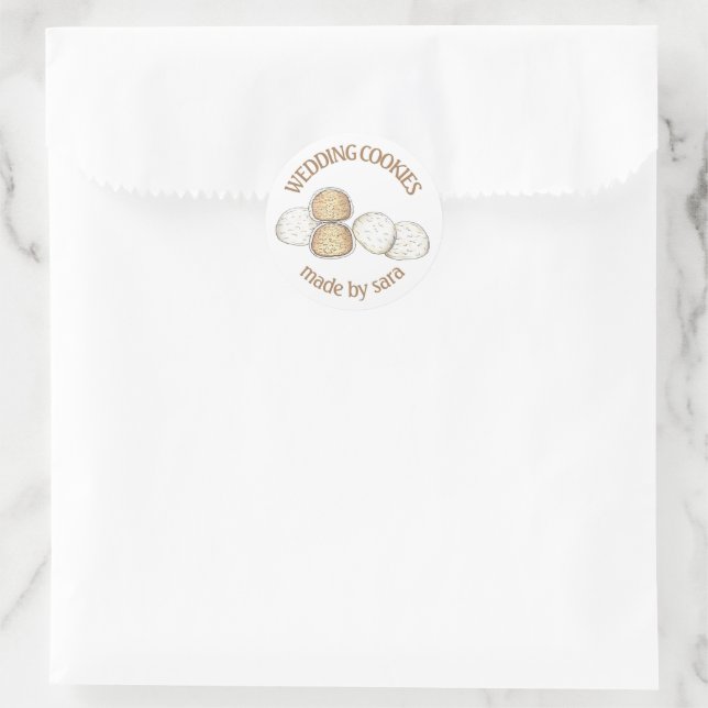 Mexican Italian Wedding Cookies Homemade Baked By Classic Round Sticker (Bag)