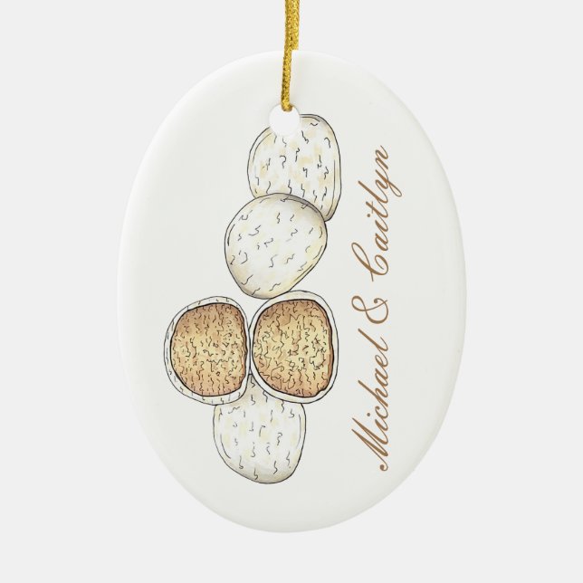 Mexican Italian Wedding Cookies Russian Teacakes Ceramic Ornament (Front)