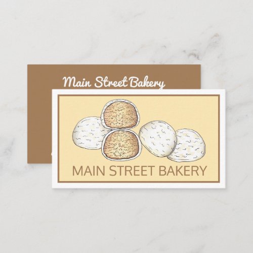 Mexican Italian Wedding Cookies Snowballs Bakery Business Card