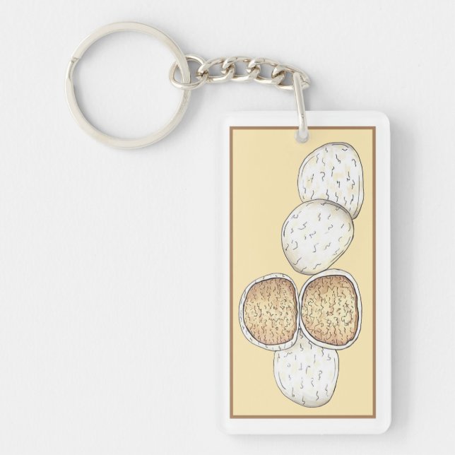 Mexican Italian Wedding Cookies Snowballs Bakery Keychain (Front)