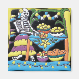 Mexican Katrina Tile Magnet