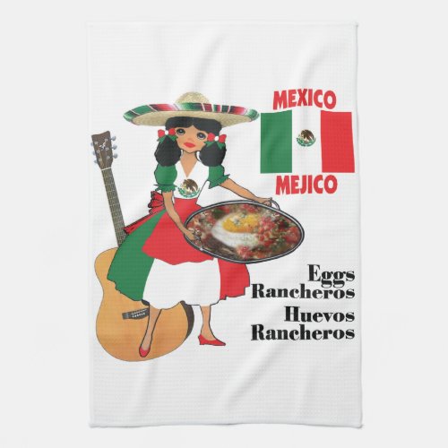 Mexican Kitchen towel_ Huevos Rancheros Towel