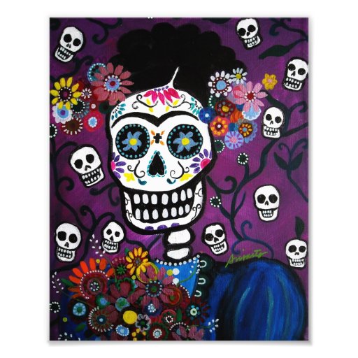 Mexican Lady Day of the Dead Painting Photo Art | Zazzle