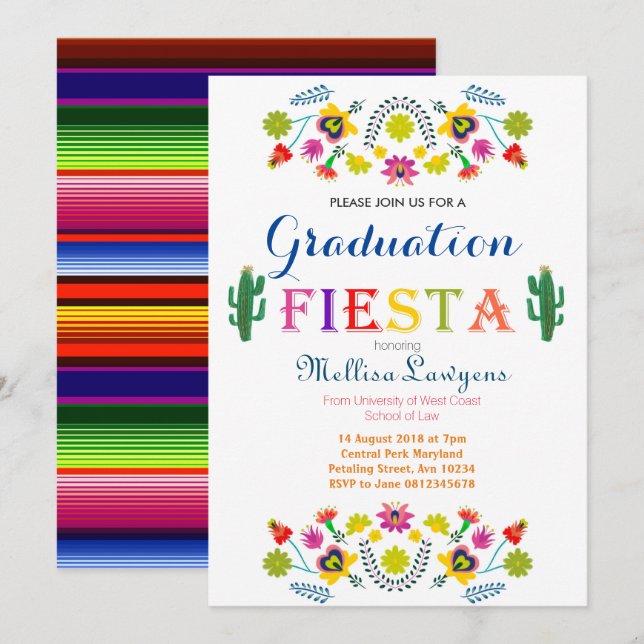 Mexican Law School Graduation Party Invitation (Front/Back)