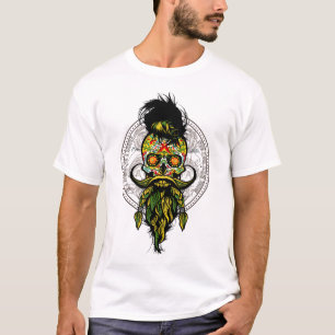mexican leader hipster skull legendai death tete T-Shirt