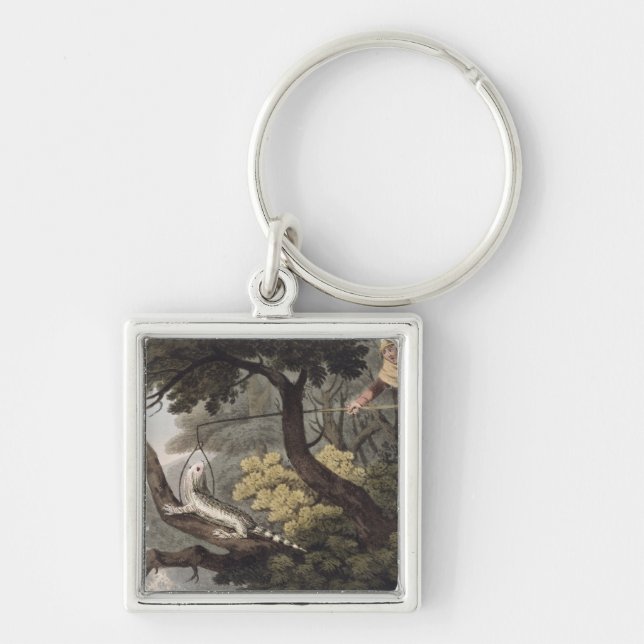 Mexican Lizard Catcher, engraved by Matthew Dubour Keychain (Front)