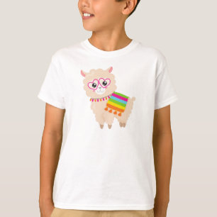 Mexican Llama, Cute Llama, Cute Alpaca, Glasses T-Shirt