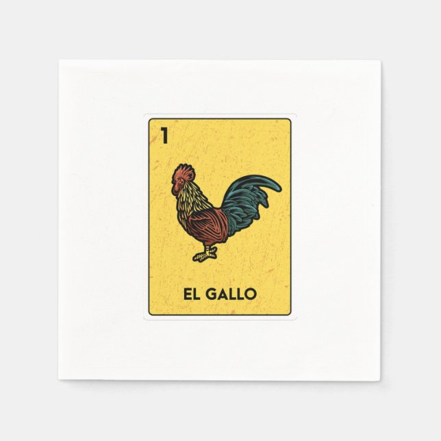 Mexican Lottery Bingo Gamer Card Casino Napkins (Front)