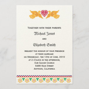 Mexican Love Birds Wedding Invitation
