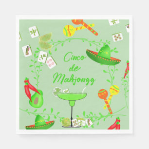 Mexican Mahjong Night - Cinco De Mahjongg Napkins