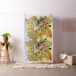 Mexican Man Donkey Dog Sombrero Yellow Fabric