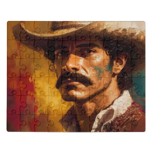  Mexican man hat bright serious mustache Jigsaw Puzzle