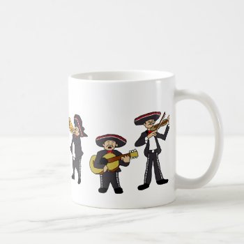 Mexican Mariachi Band Cartoon Illustration Coffee Mug by ThatShouldbeaShirt at Zazzle