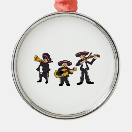 Mexican Mariachi Band Fiesta Cartoon Metal Ornament