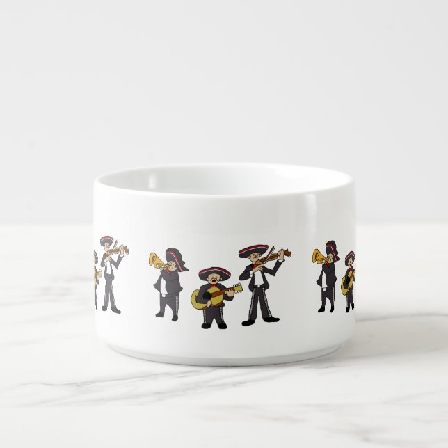 Mexican Mariachi Band Fiesta Music Cartoon Art Bowl (Center)