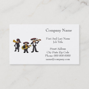 Mexican Mariachi Band Fiesta Music Cartoon Art Business Card