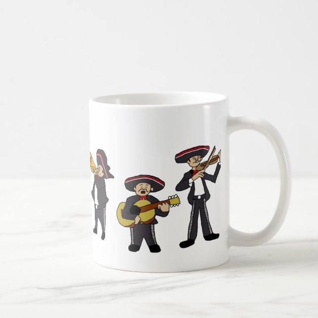 Mexican Mariachi Band Fiesta Music Cartoon Art Coffee Mug (Right)