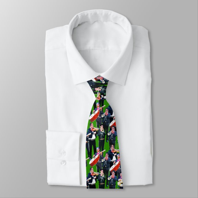Mexican Mariachi Band Neck Tie (Tied)