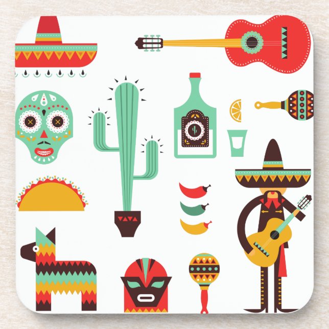 mexican mariachi beverage coaster (Front)
