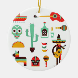 mexican mariachi ceramic ornament
