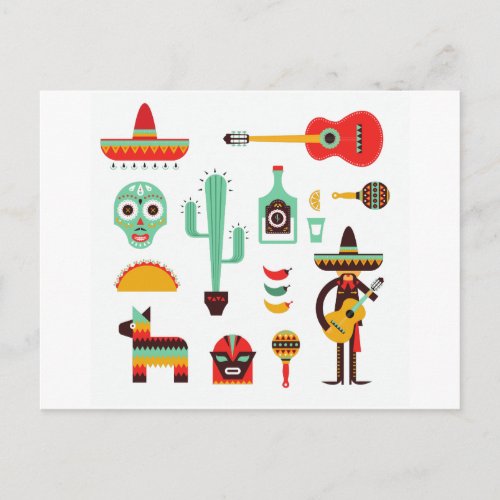mexican mariachi postcard