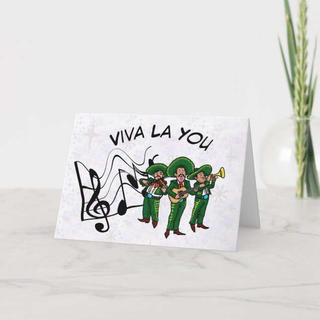 Mexican Mariachia Band Romantic Greeting Card (Front)