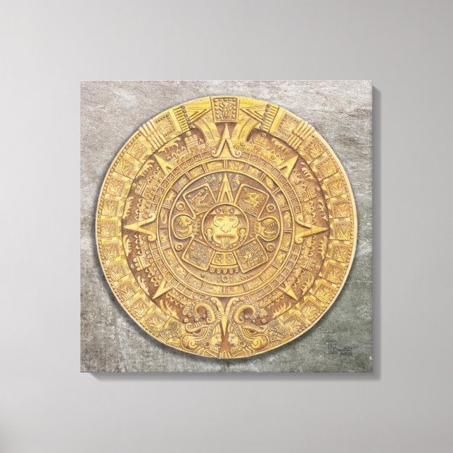 Mexican Mayan / Aztec Calendar Canvas Print (Front)