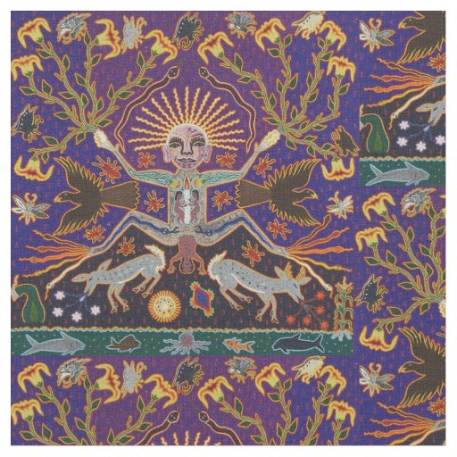 Mexican Mayan Aztec Goddess Ethnic Tribal Art Boho Fabric