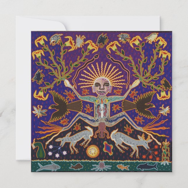 Mexican Mayan Aztec Goddess Ethnic Tribal Art Boho Invitation (Front)